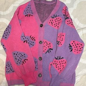 Strawberry cropped cardigan